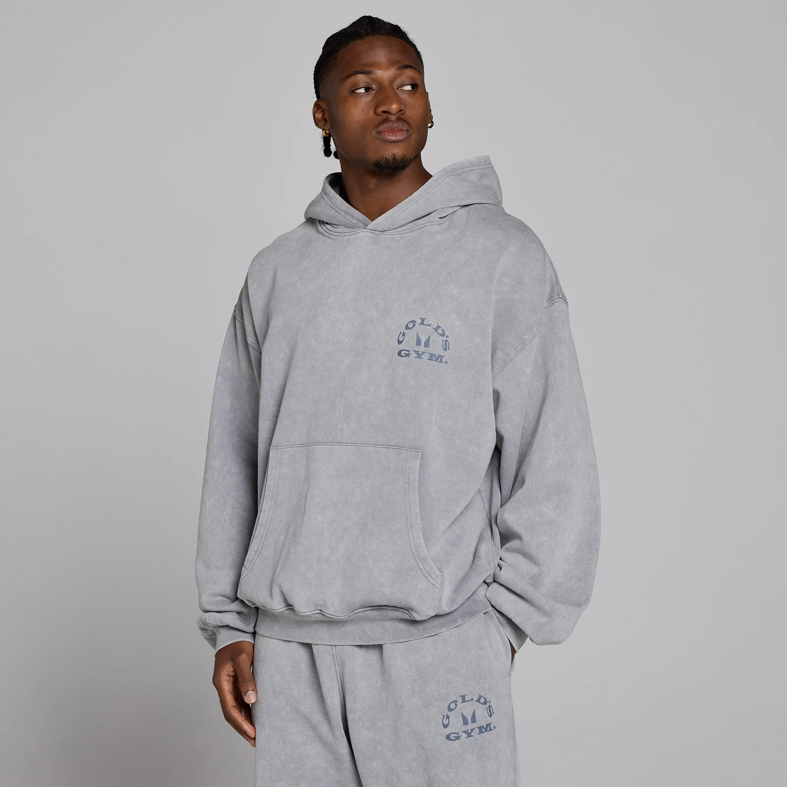 MP X Gold's de Bărbați Washed Graphic Oversized Hanorac - Steel Blue - L Imagine 3
