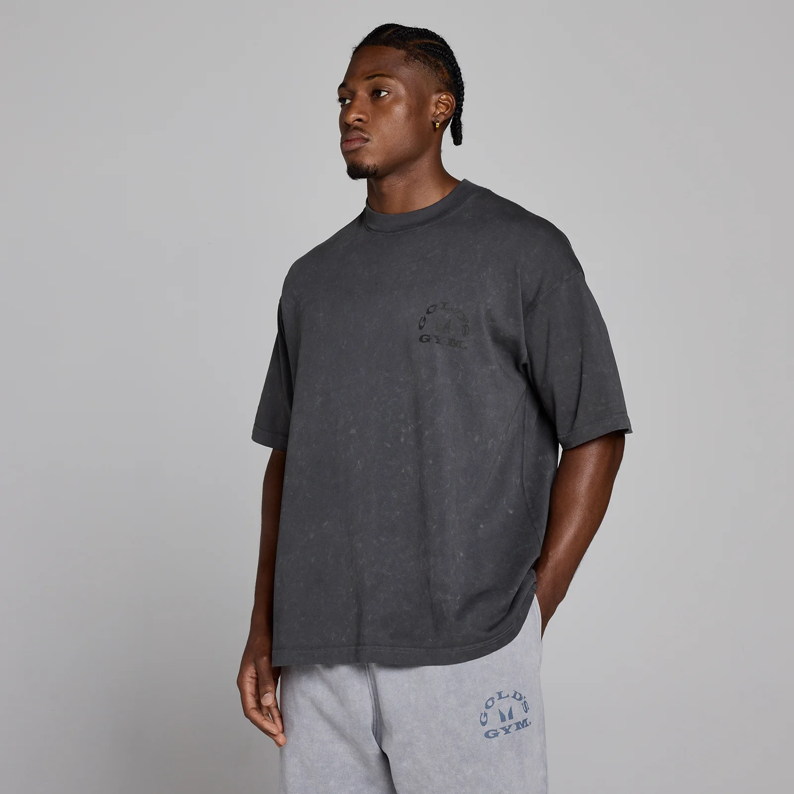 MP X Gold's de Bărbați Washed Graphic Oversized Tricou - Washed Coal - XS Imagine 3