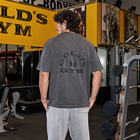 MP X Gold's de Bărbați Washed Graphic Oversized Tricou - Washed Coal