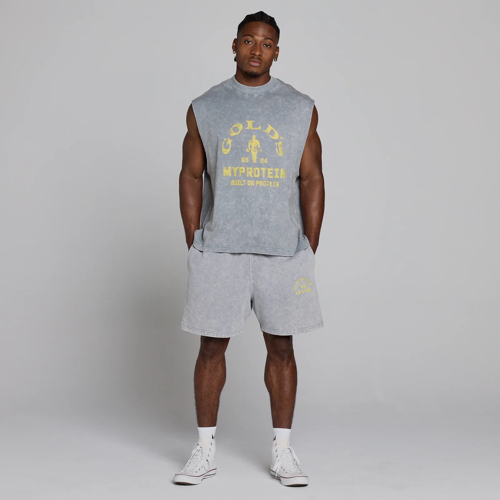 MP X Gold's de Bărbați Washed Graphic Oversized Tank - Steel Blue - XL Imagine 5