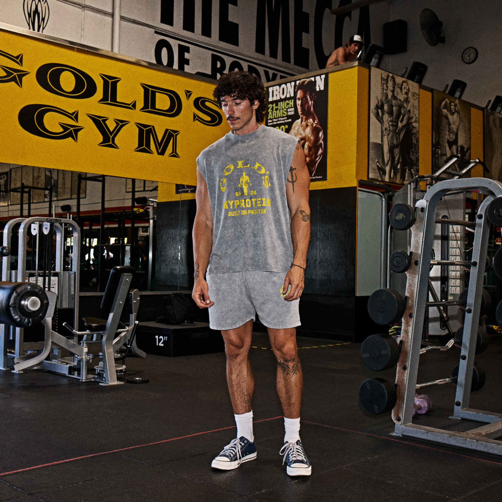 MP X Gold's de Bărbați Washed Graphic Oversized Tank - Steel Blue - XL Imagine 2