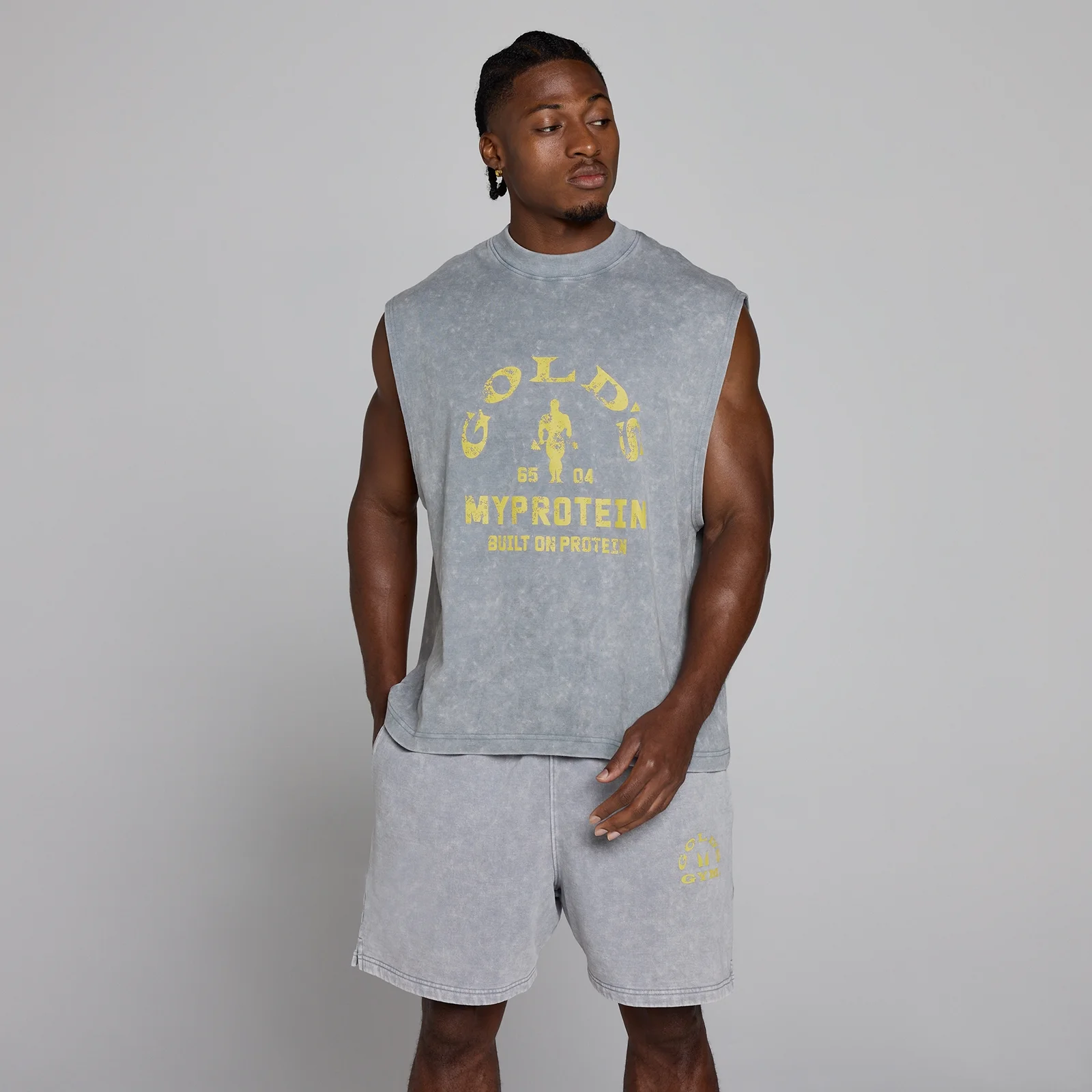 MP X Gold's de Bărbați Washed Graphic Oversized Tank - Steel Blue - XL Imagine 3