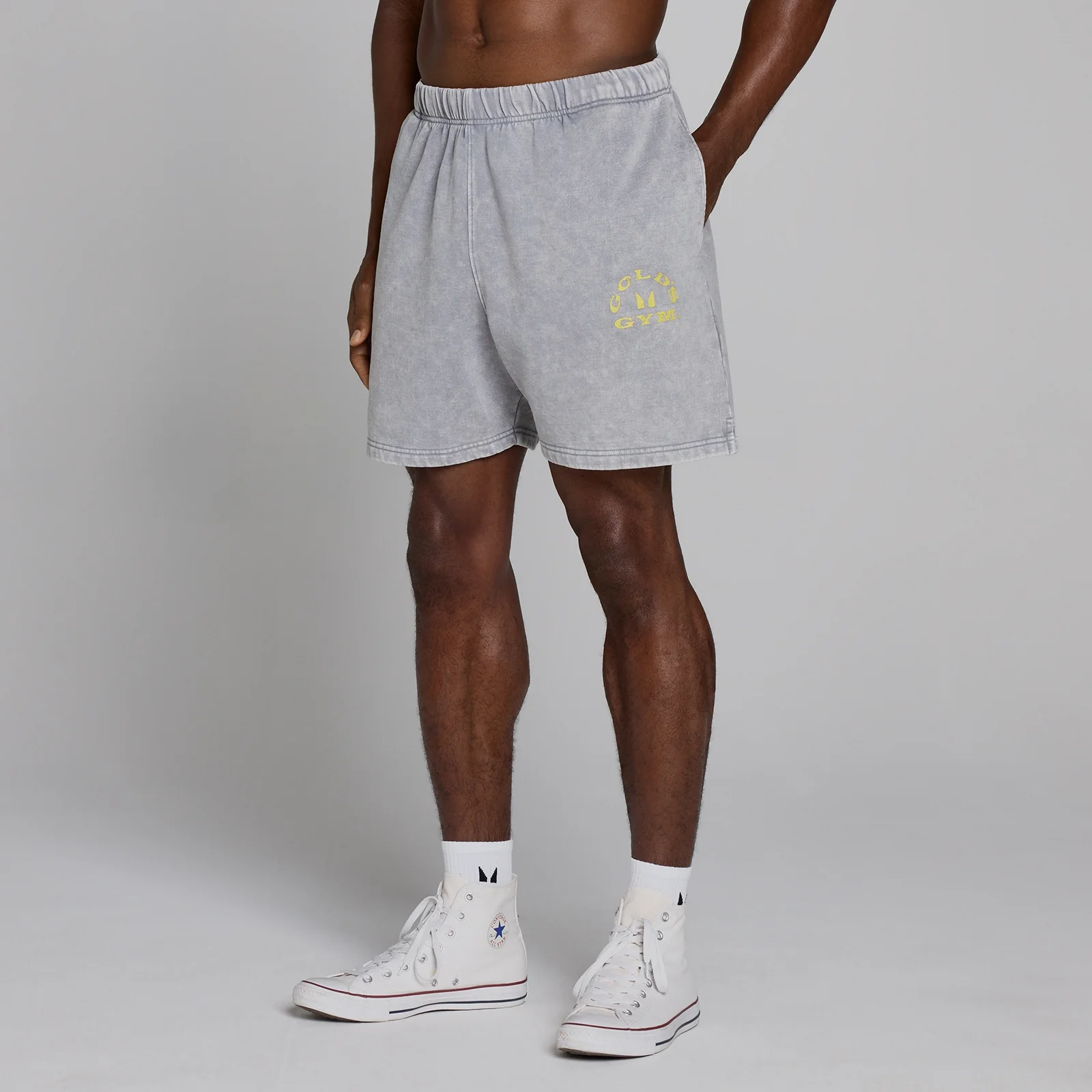 MP X Gold's de Bărbați Washed Graphic Oversized Sweat Pantaloni Scurți - Steel Blue - XS Imagine 3