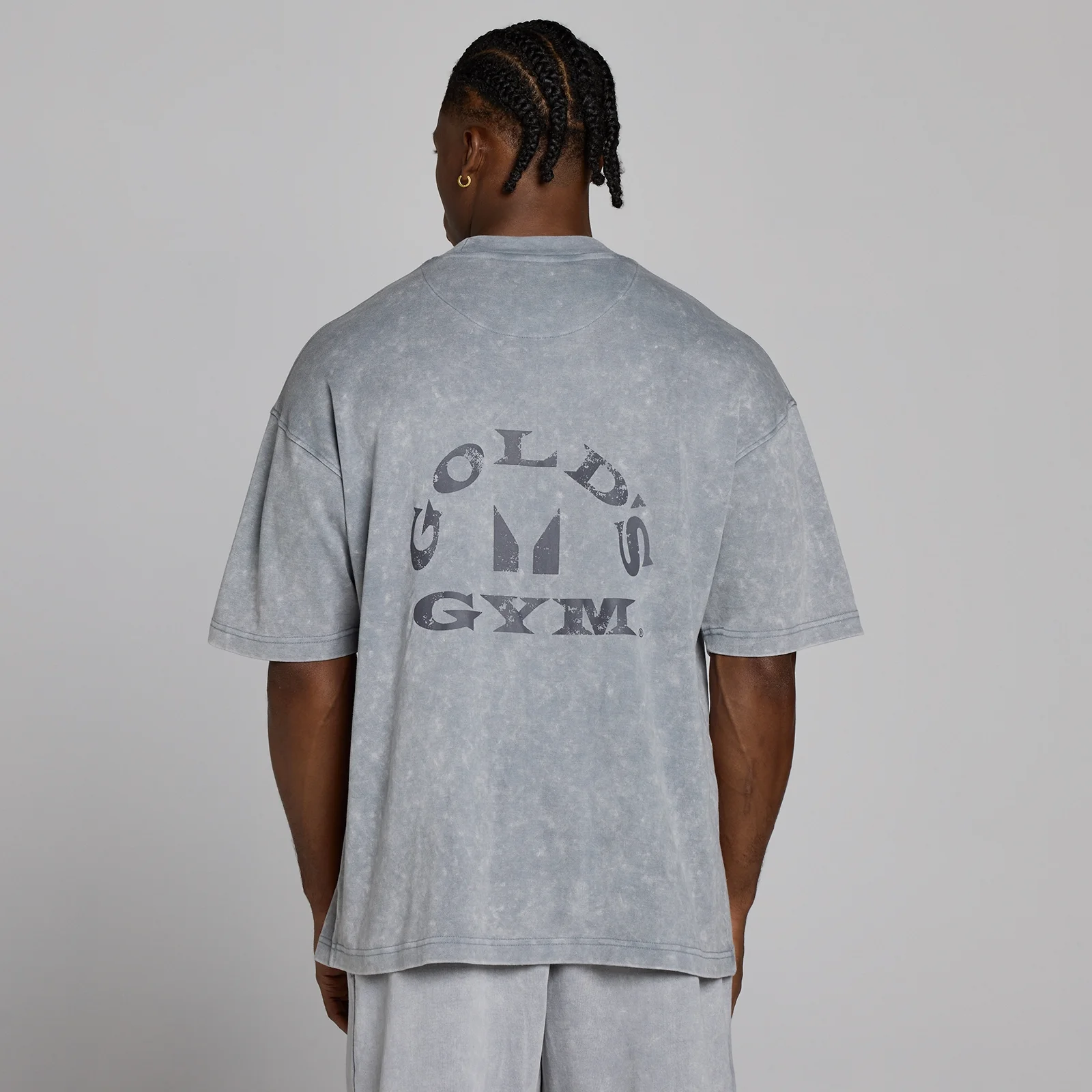 MP X Gold's de Bărbați Washed Graphic Oversized Tricou - Steel Blue - XS Imagine 4