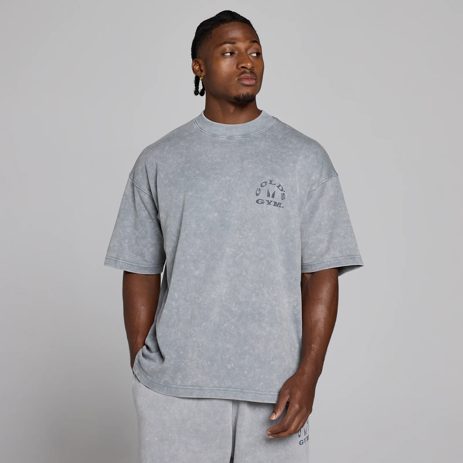 MP X Gold's de Bărbați Washed Graphic Oversized Tricou - Steel Blue - XS Imagine 3