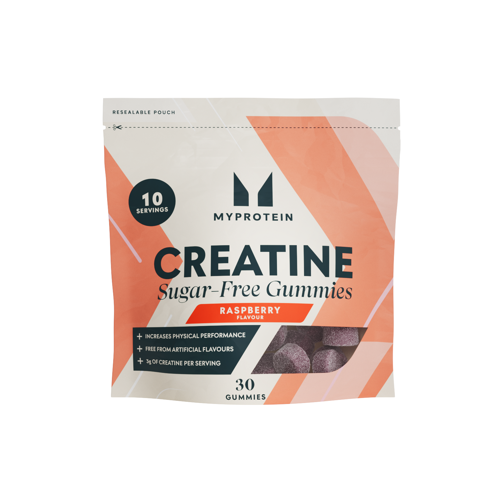 Gummies cu Creatină fără Zahăr - 30 Gummies - 10servings - Zmeura Imagine 1